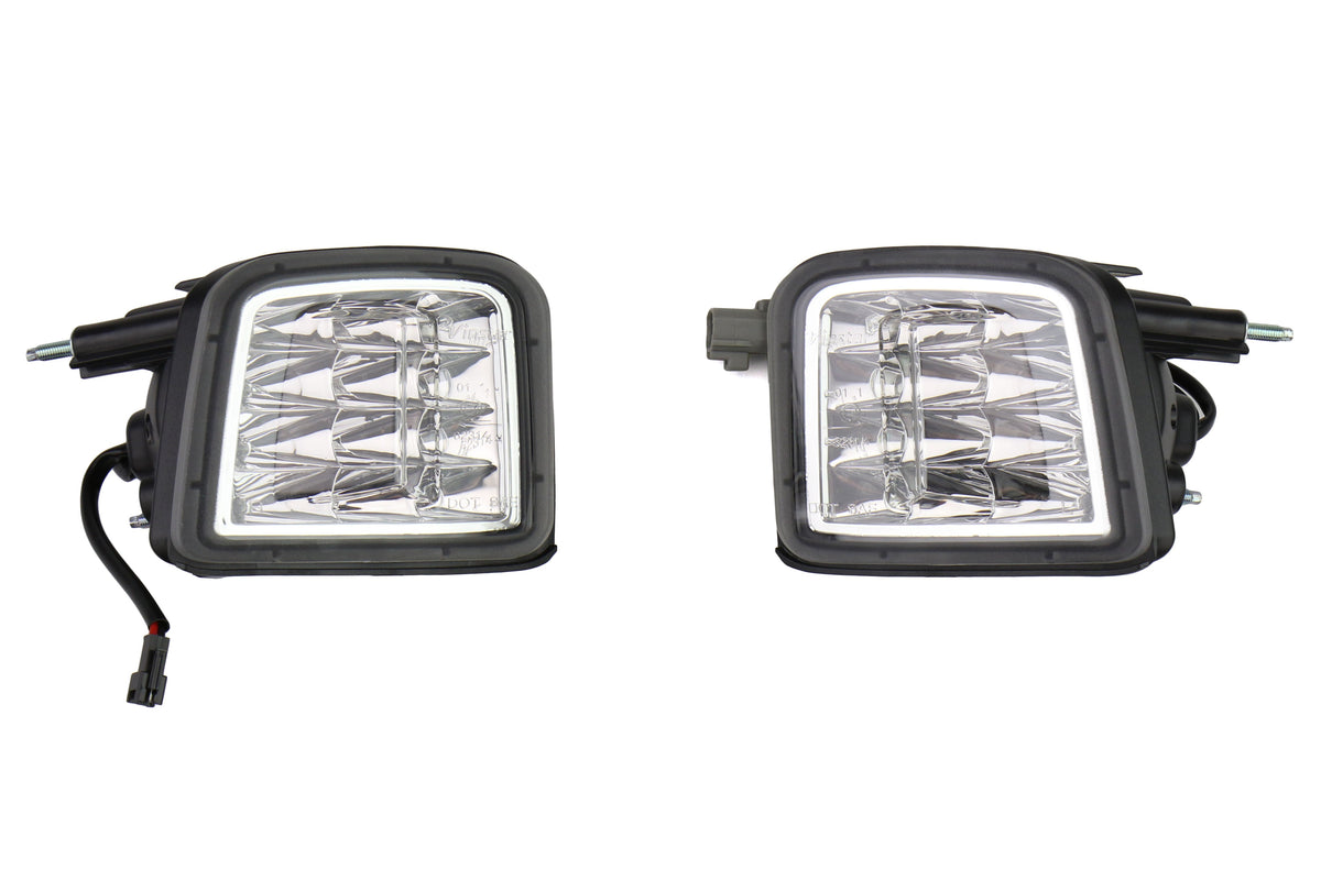 OLM USDM LED Front Turn Signal Housings - Clear Lens with Chrome Reflector - 2015-2017 Subaru WRX / STI