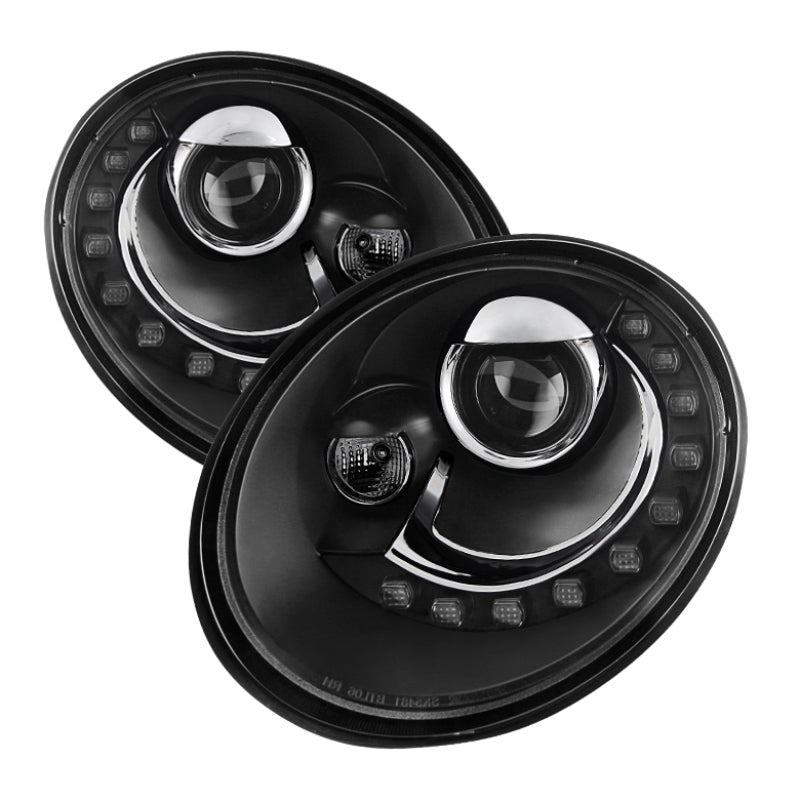 Spyder Volkswagen Beetle 06-10 Projector Headlights DRL LED Black PRO-YD-VB06-DRL-BK 5080929