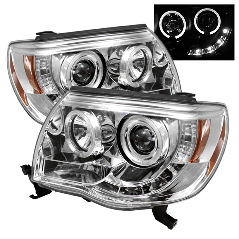 Spyder Toyota Tacoma 05-11 Projector Headlights LED Halo LED Chrome High H1 Low H1 PRO-YD-TT05-HL-C 5011923