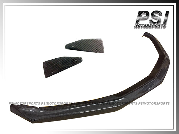 For 2016-2018 Chevy Camaro LS LT RS Only - T6 Style Carbon Fiber Front Lip w/ Winglets