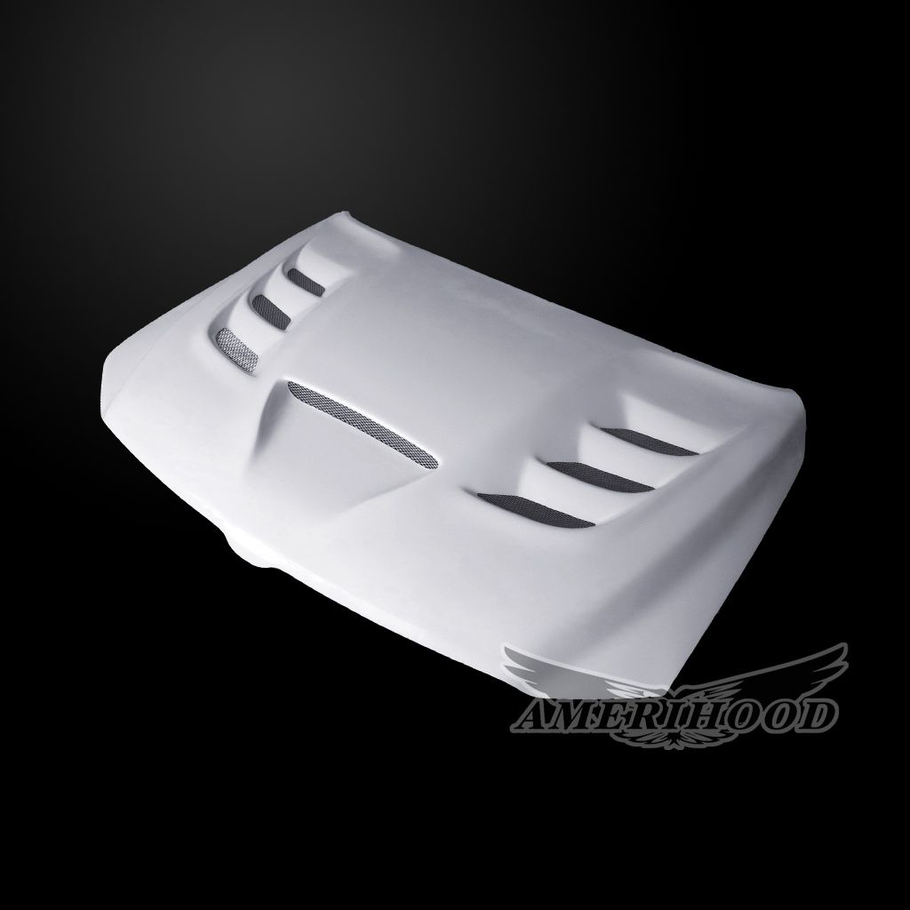 AmeriHood - Dodge Ram 1500 2019-2025 W/O TRX And RHO Model Type-VIP Style Functional Heat Extractor Ram Air Hood