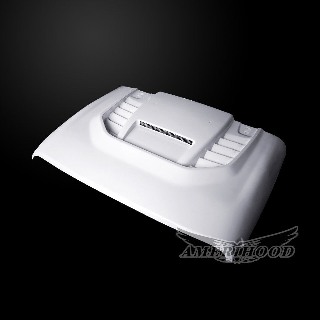 AmeriHood - Jeep Wrangler JL W/O Rubicon 392 Model 2018-2025 STM Style Functional Heat Extraction Hood