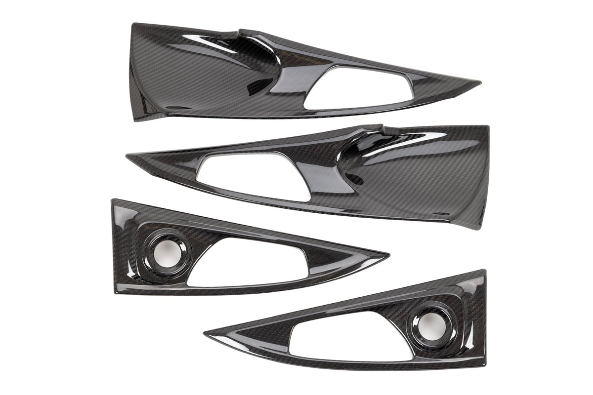 OLM LE Carbon Fiber Interior Door Handle Trim Covers (Full Set) - 2016 - 21 Honda Civic / 2017-21 Honda Civic Type R