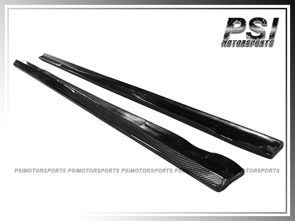 For 2008-2014 Mercedes-Benz W204 C204 C-Class Only - DP Style Carbon Fiber Side Skirt Lips