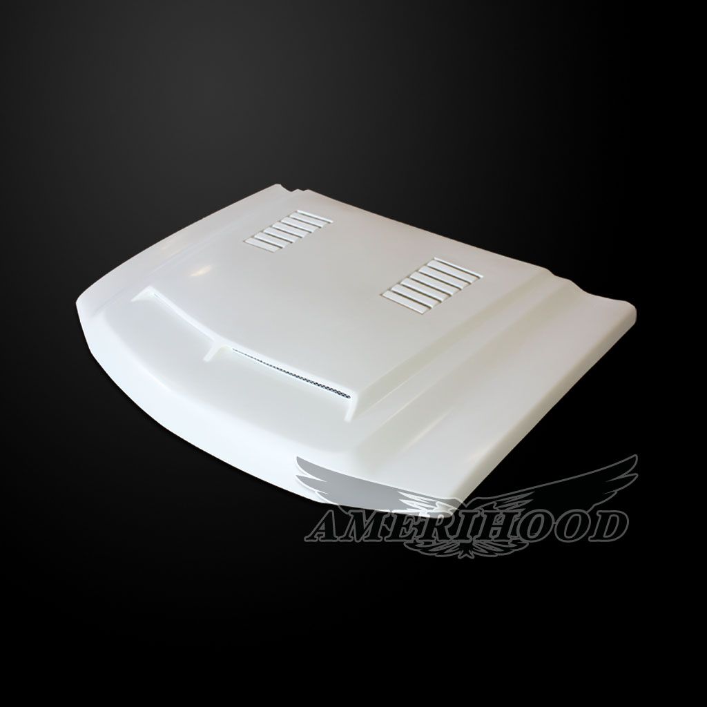 AmeriHood - Chevrolet Silverado 3500 2005-2007 Type-E Style Functional Heat Extractor Ram Air Hood