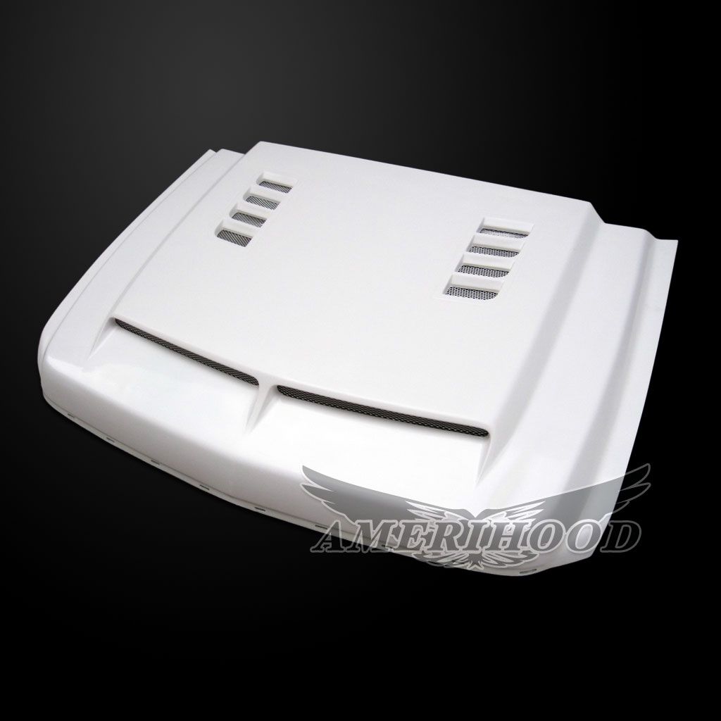 AmeriHood - Chevrolet Silverado 2500HD 2007-2010 Type-E Style Functional Heat Extractor Ram Air Hood