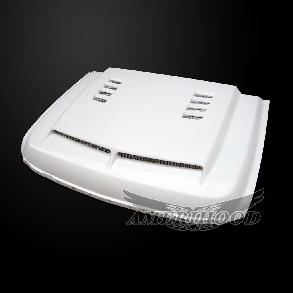 AmeriHood - Chevrolet Silverado 3500HD 2011-2014 Type-E Style Functional Heat Extractor Ram Air Hood