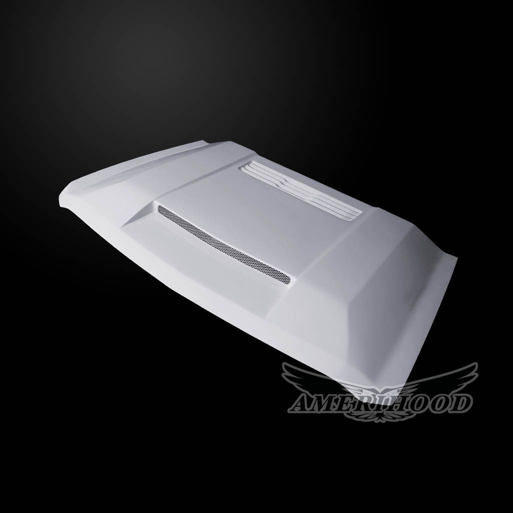 AmeriHood - Chevrolet Silverado 3500HD 2015-2019 BFT Style Functional Heat Extractor Ram Air Hood