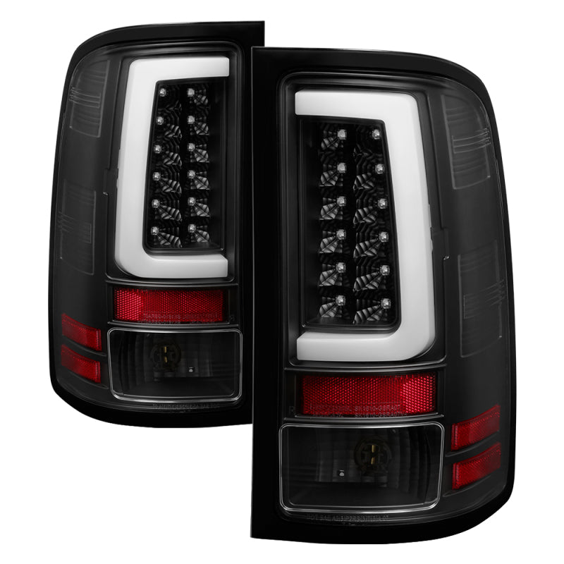 Spyder 07-13 GMC Sierra 1500 V2 Light Bar LED Tail Lights - Black (ALT-YD-GS07V2-LBLED-BK) 5084743
