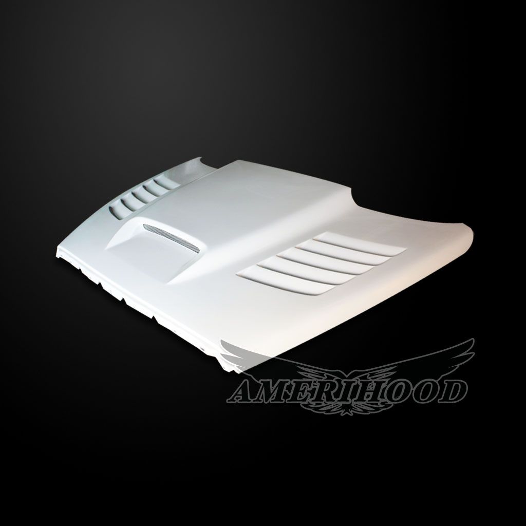 AmeriHood - Dodge Ram 1500 2002–2008 Type-TS Fiberglass Heat Extractor Hood