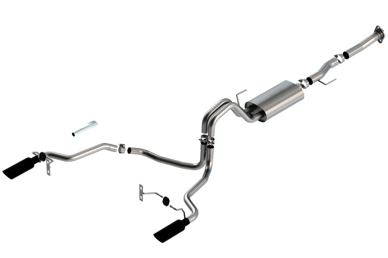 Borla F-150 2021 5.0L 2dr RC SB (122.8 WB) XL/XLT 3/2.25 SRE Cat-Back S-Type Black Chrome Tips 140868BC