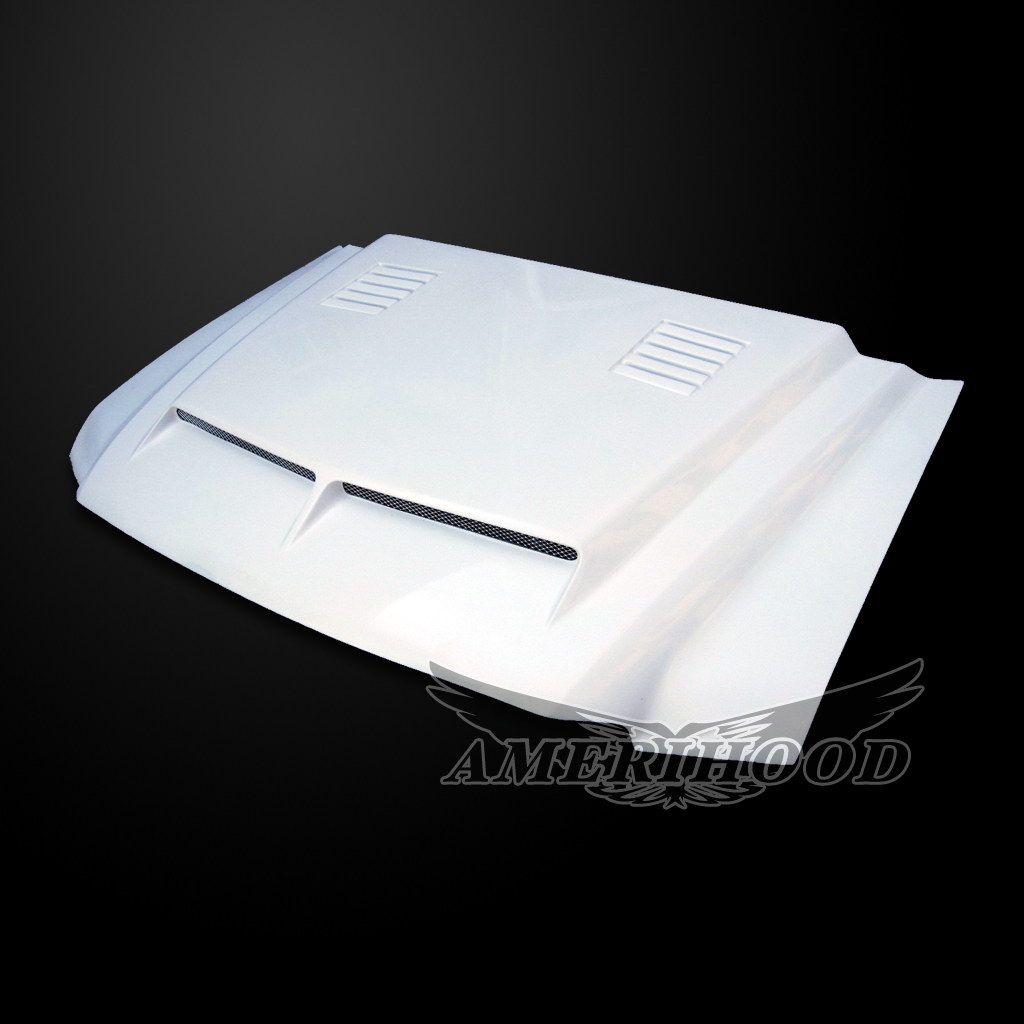 AmeriHood - Ford F-350 1999-2003 Super Duty 7.3L Diesel Type-E Style Functional Heat Extractor Ram Air Hood