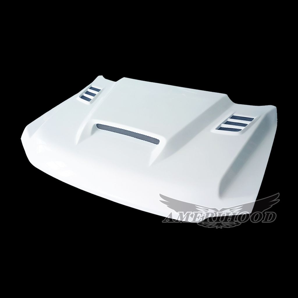 AmeriHood - Ford F-600 2023-2025 Type-SSK Style Functional Heat Extraction Ram Air Hood (Vehicle Registration Card Required)