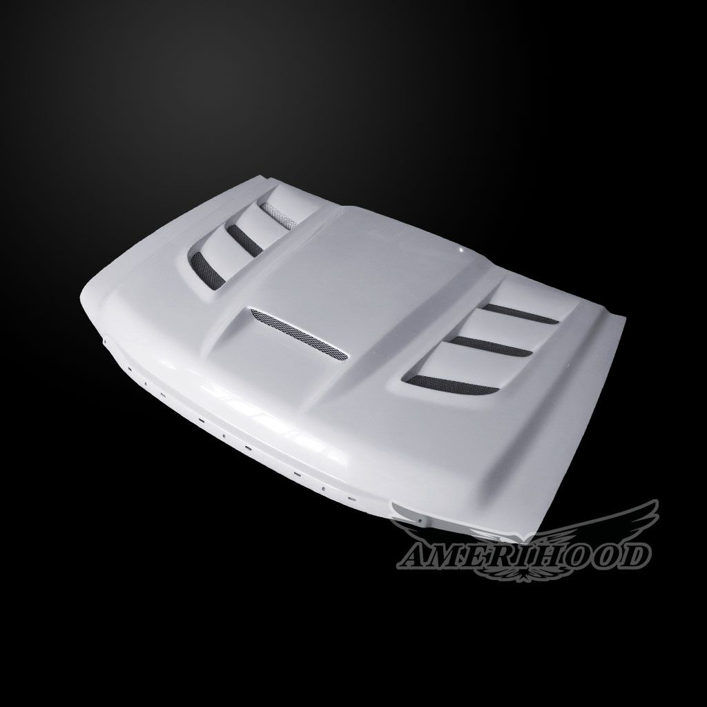 AmeriHood - GMC Sierra 3500HD 2011-2014 Type VIP Style Functional Heat Extractor Ram Air Hood