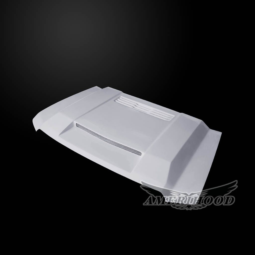 AmeriHood - GMC Sierra 1500 2014-2018 BFT Style Functional Heat Extractor Ram Air Hood