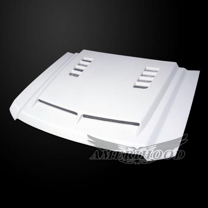 AmeriHood - GMC Sierra 1500 Classic 2019 Type-E Style Functional Heat Extractor Ram Air Hood